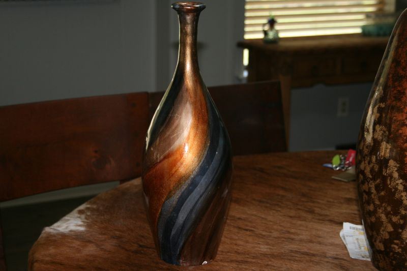 Ceramic Brown / Metallic  Vase - Medium