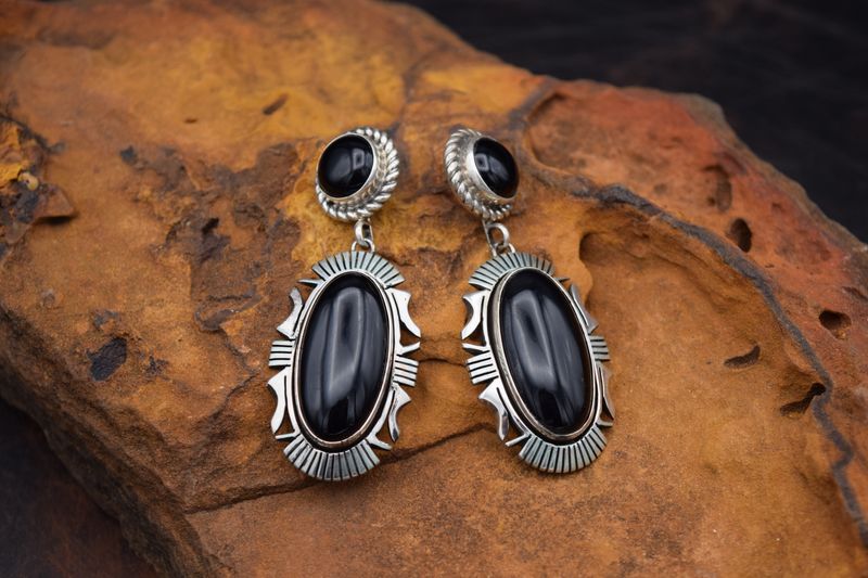EDDIE SECATERO ONYX EARRINGS