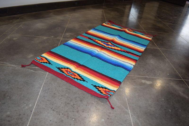 32&quot; X 64&quot; Saltillo Hawkeye Rug [Teal]