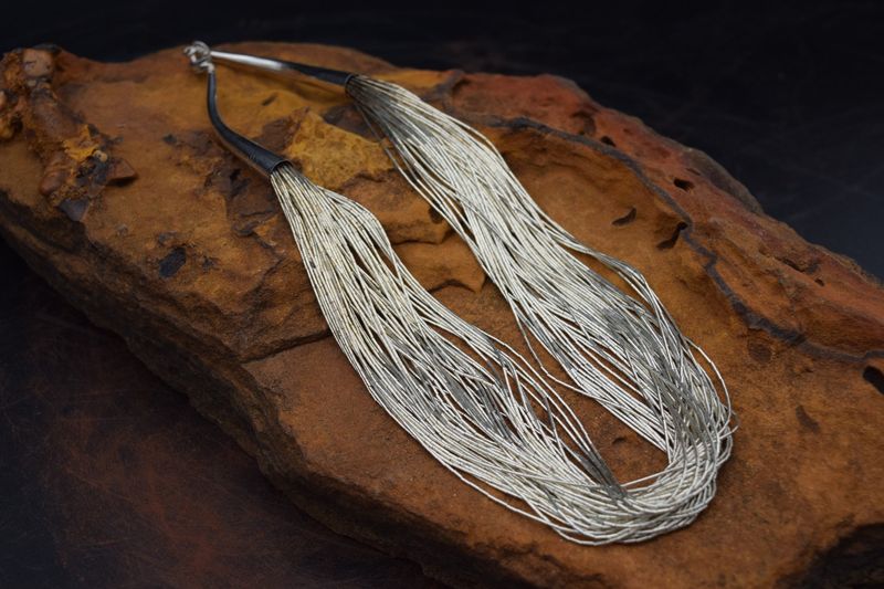 16&quot; 50 STRAND LIQUID SILVER NECKLACE