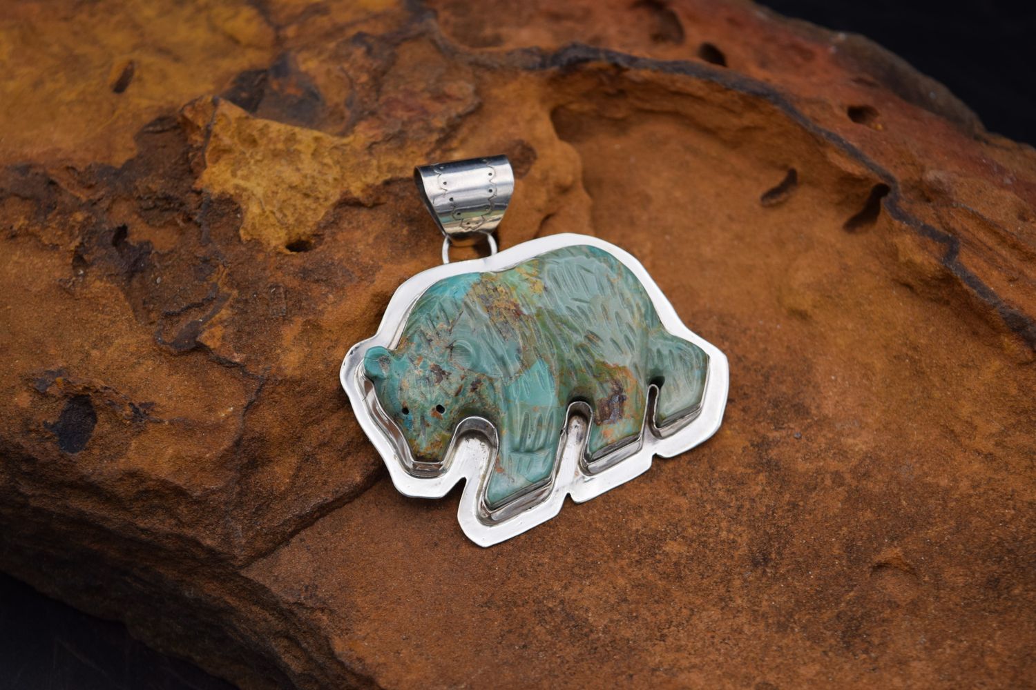 Turquoise Bear Pendant