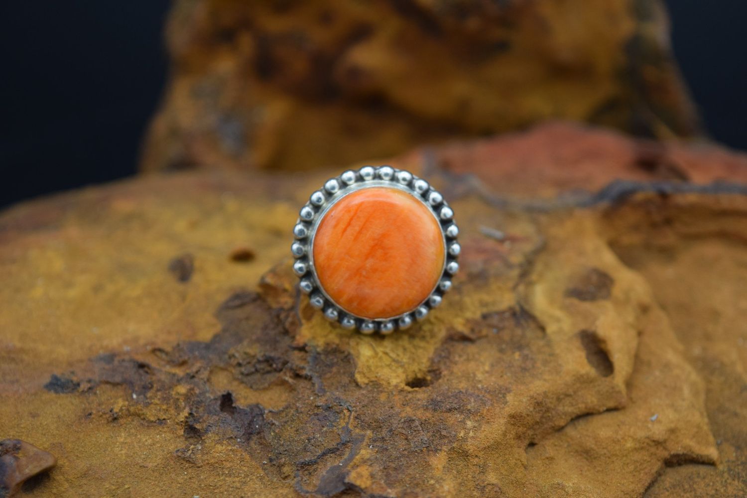 ORANGE SPINY RING (Size: 8.25)