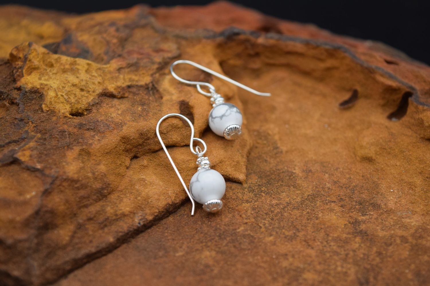 White Buffalo Pearl Drop Earrings