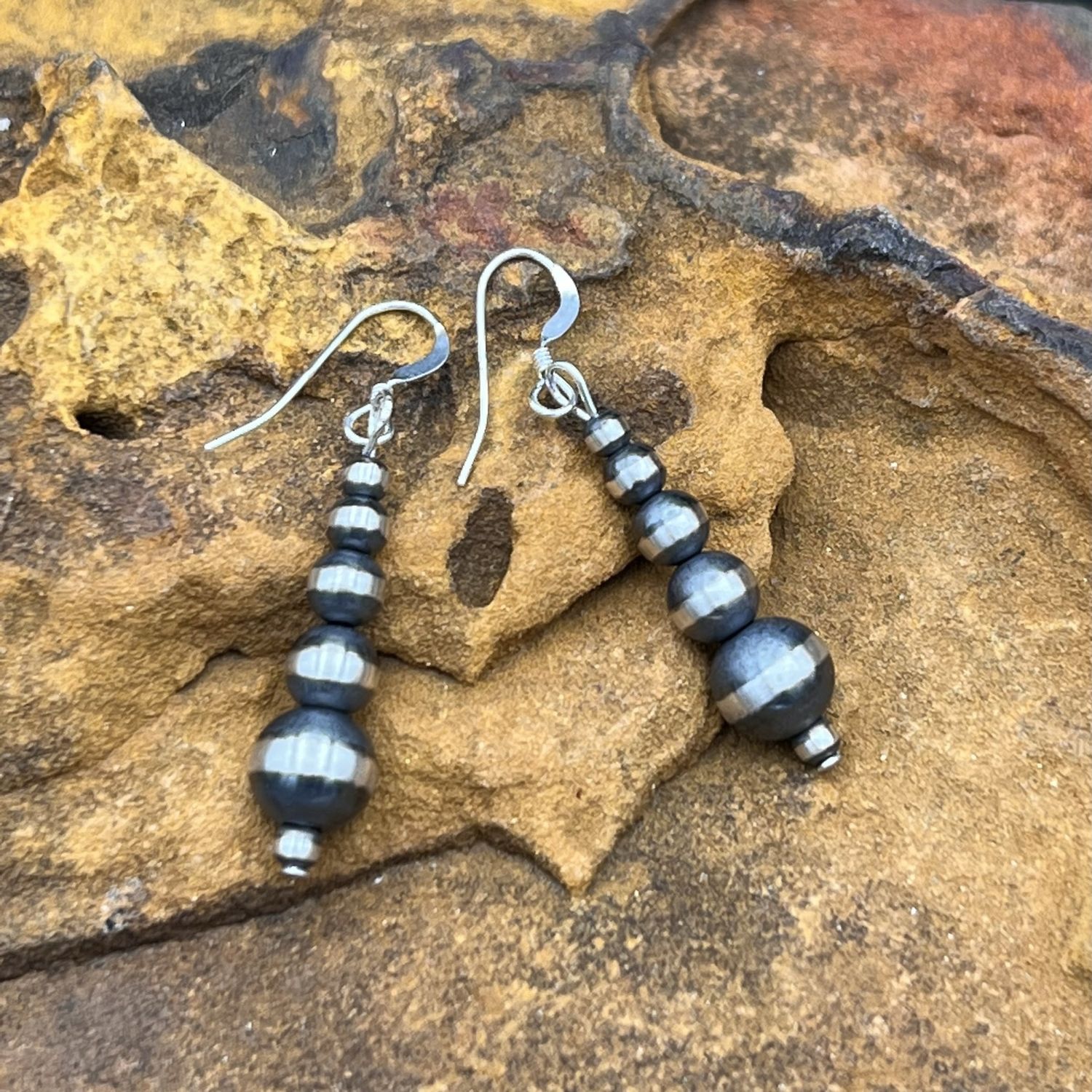 NAVAJO PEARL DROP EARRINGS