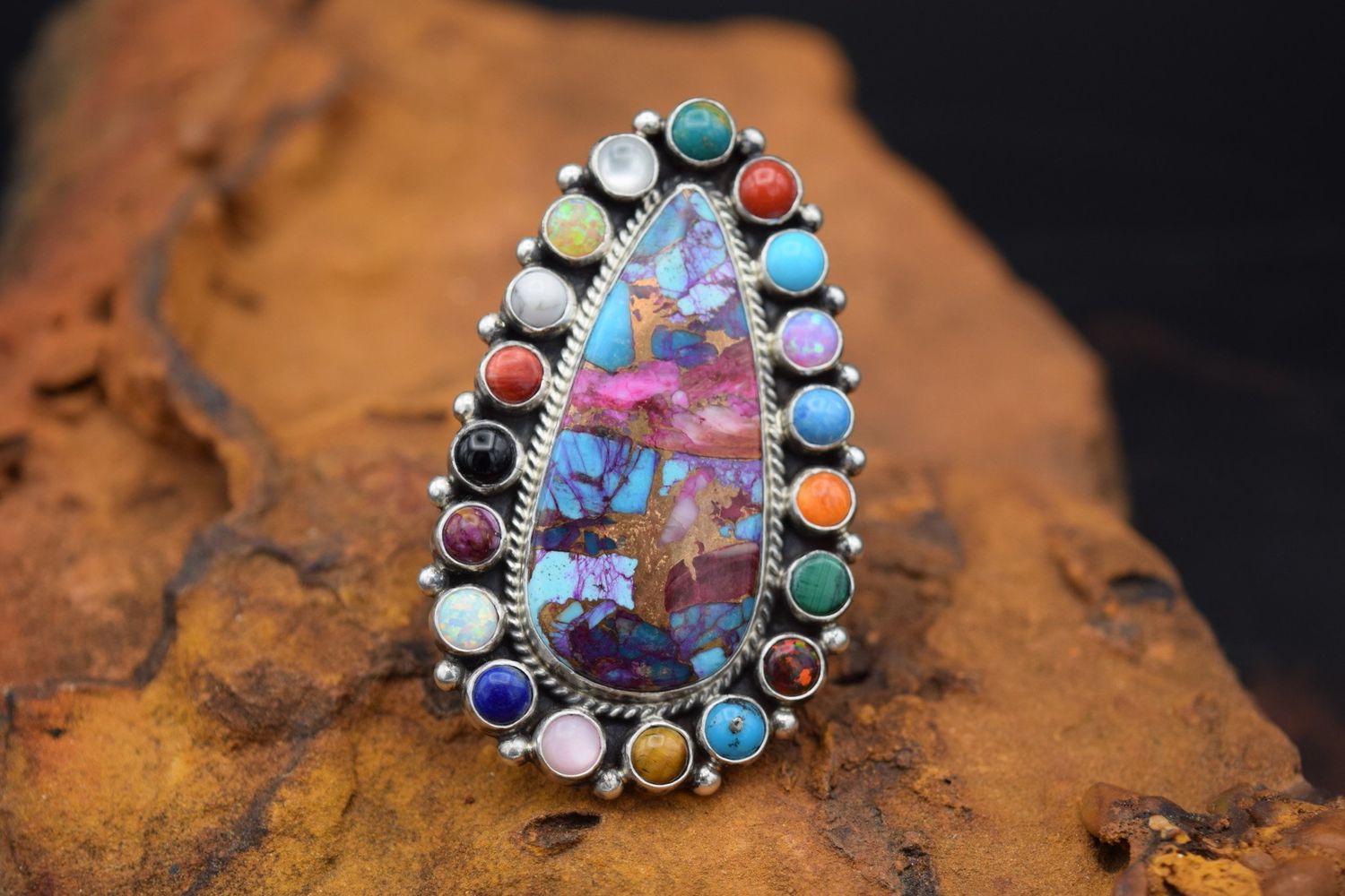 TYLER BROWN MULTI STONE RINGE (Size: 9.5)