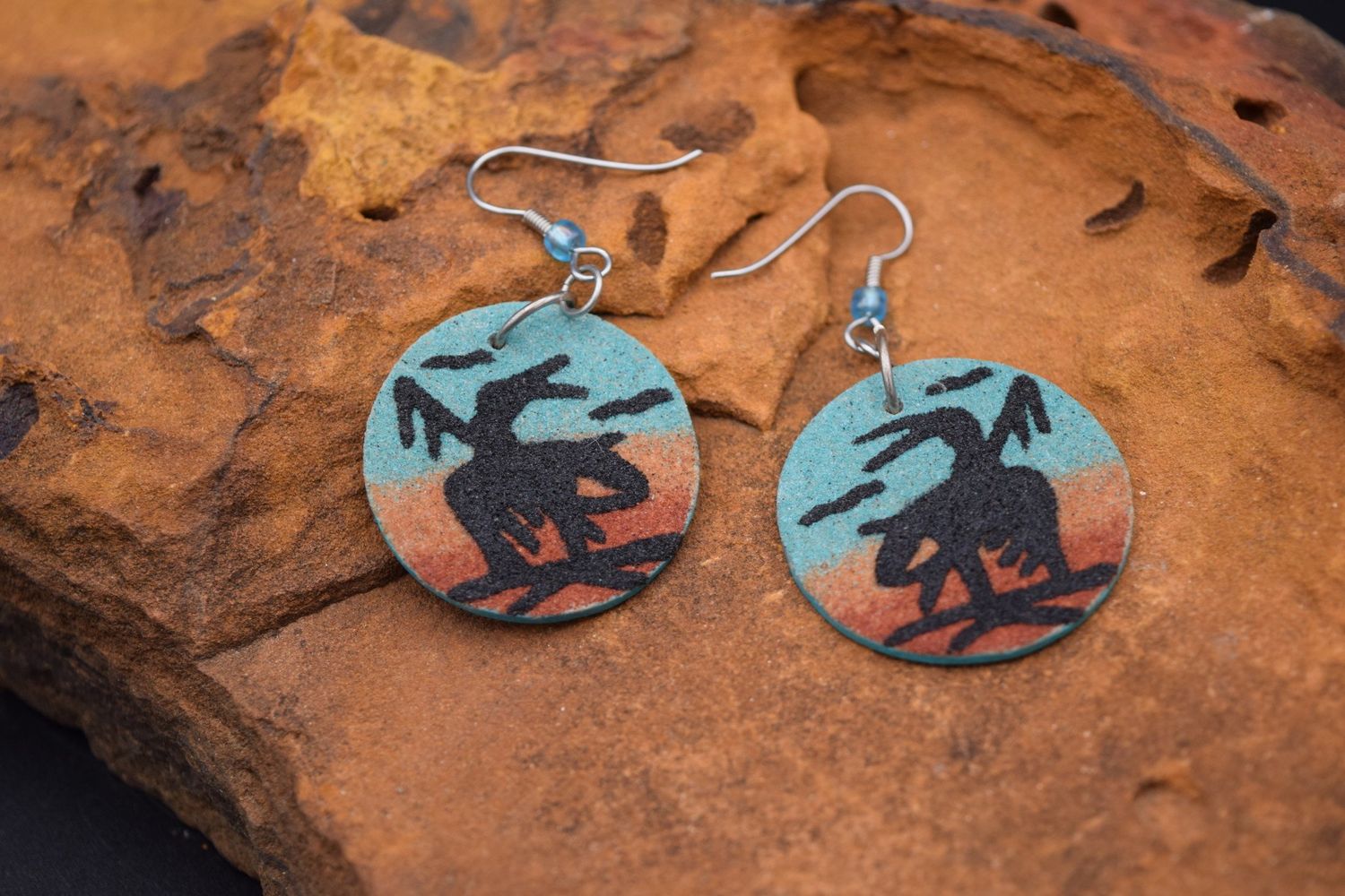 M LEAPP SAND PAINT EARRINGS
