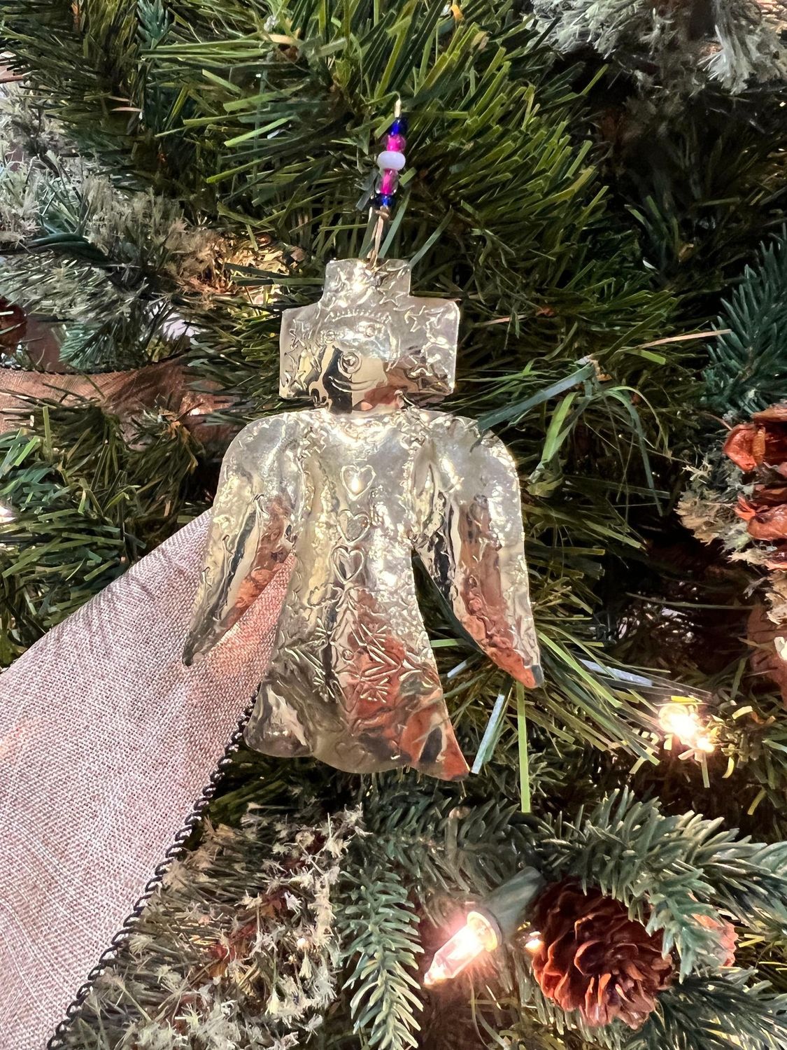&quot;Pueblo Angel&quot; Red Brass Ornament