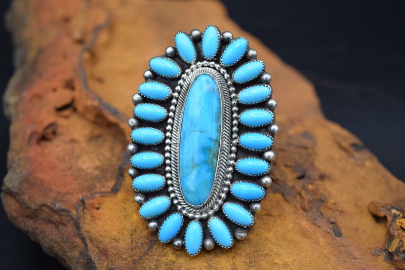 HEMERSON BROWN BLUE MOUNTAIN, SLEEPING BEAUTY RING (Size: Adjustable)
