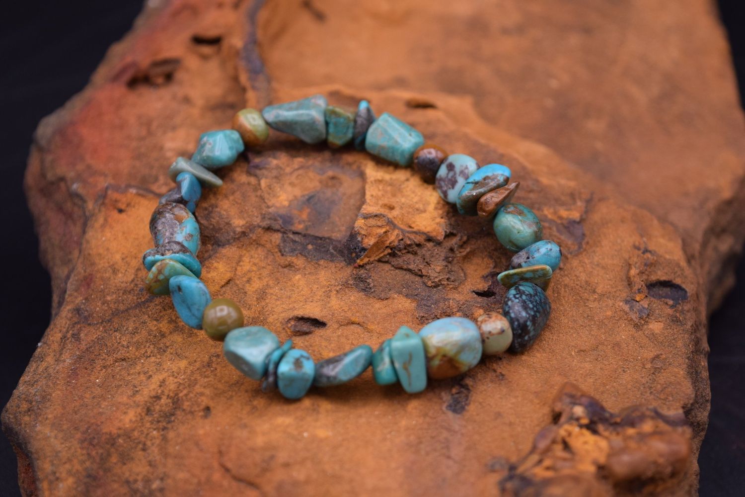 TURQUOISE NUGGET STRETCH BRACELET