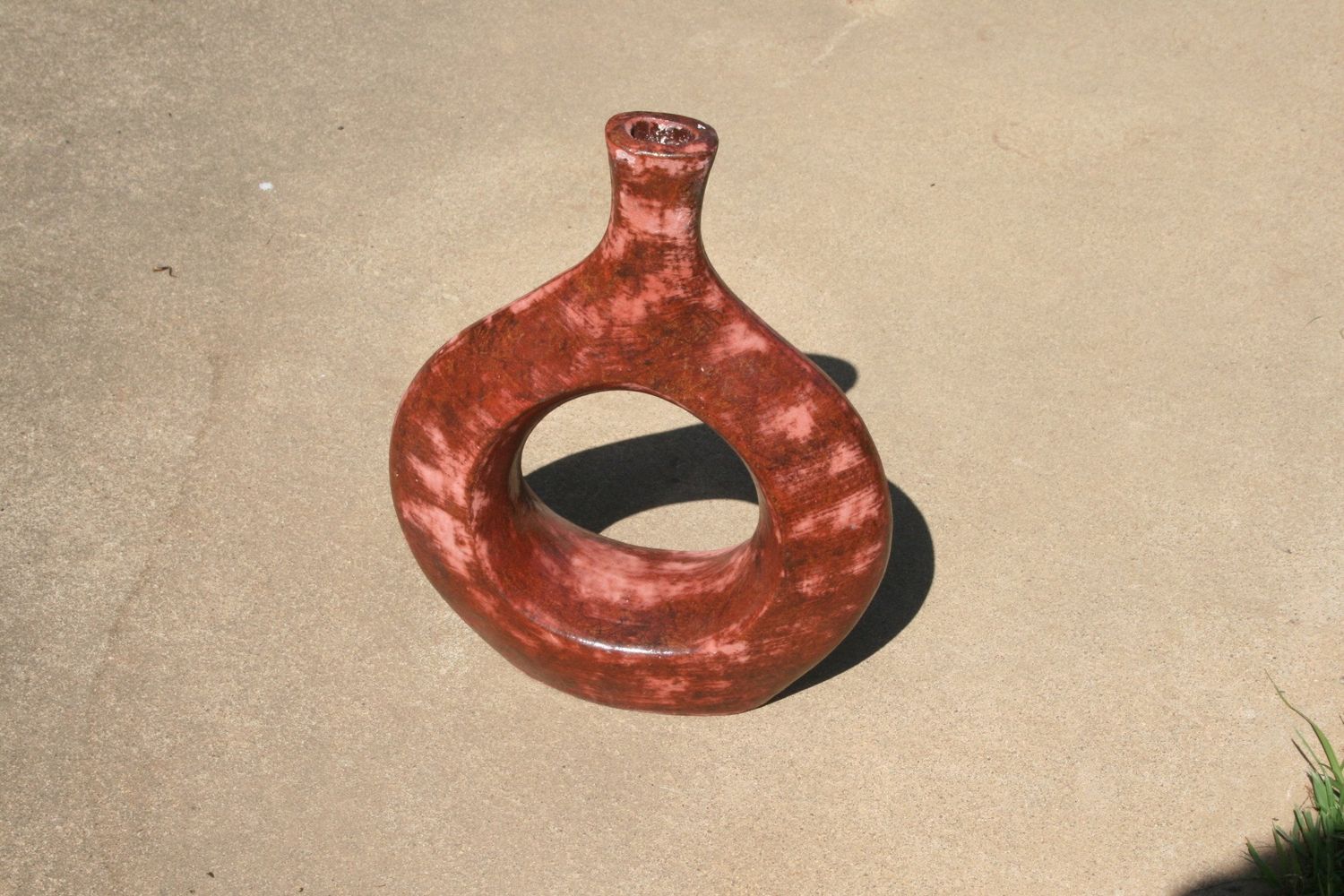 Red Ceramic Circle Vase - Small