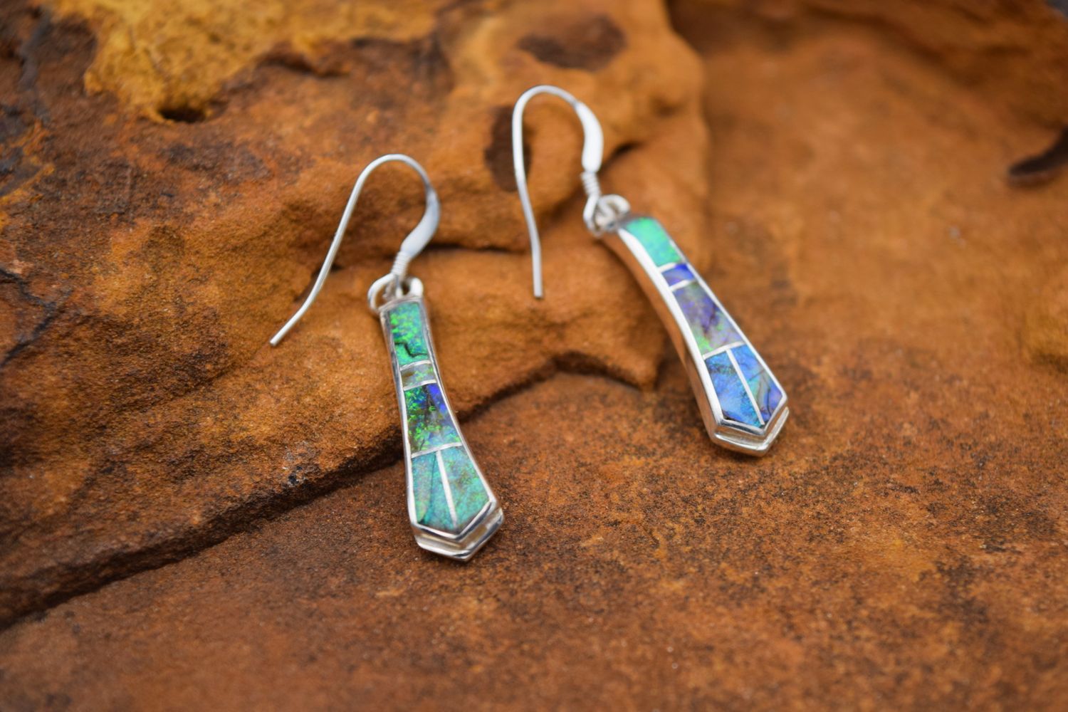 Purple Green Pearl Earrings