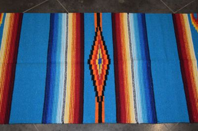 32&quot; X 64&quot; Saltillo Hawkeye Rug [Blue]