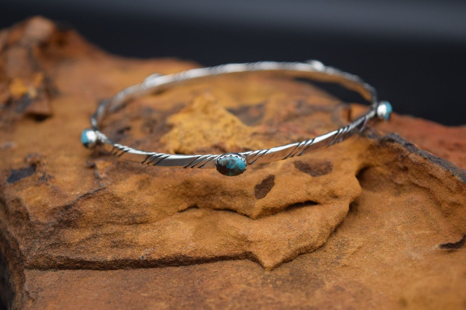 TURQOISE $ SILVER BANGLE BRACELETS