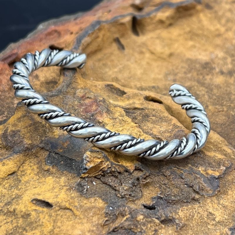 Braided Silver Twist Cuff