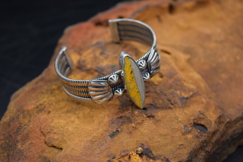 Bumblebee Jasper Cuff (6.25&quot;)