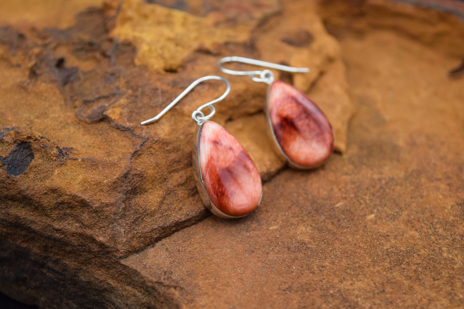 RED SPINY EARRINGS