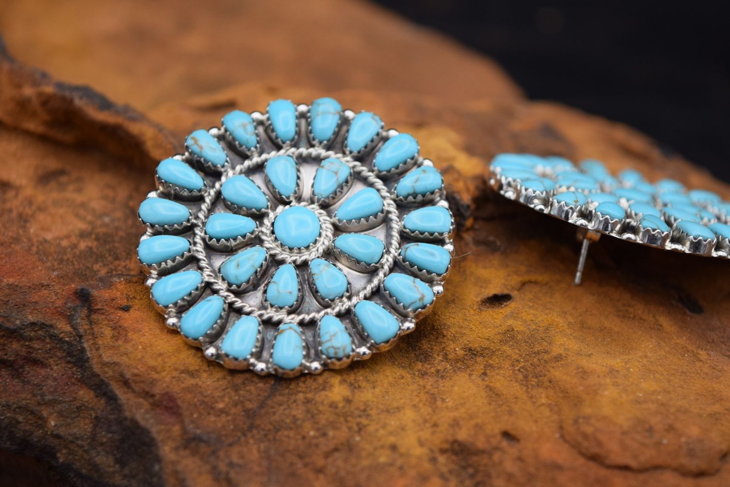 TURQUOISE CLUSTER EARRINGS