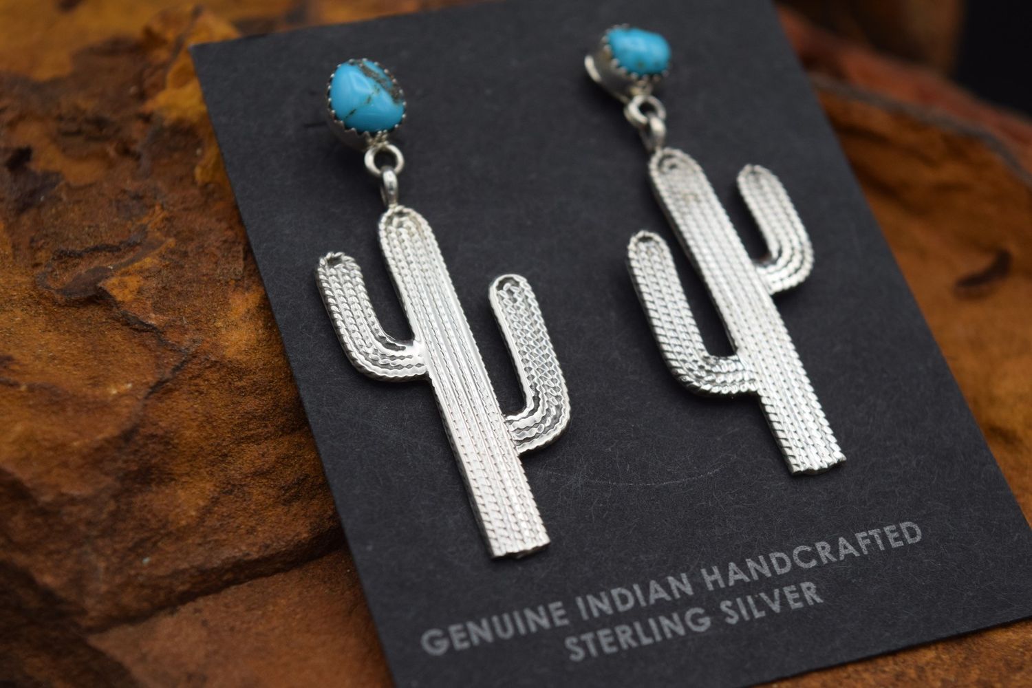 VERLEY BETONE CACTUS TURQUOISE EARRINGS