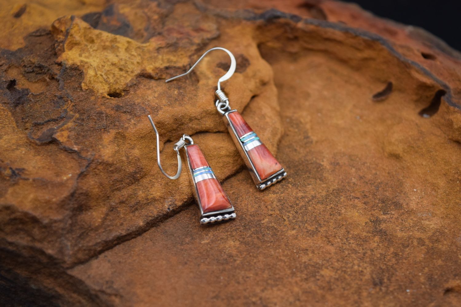 Orange Spiny Pearl Earrings