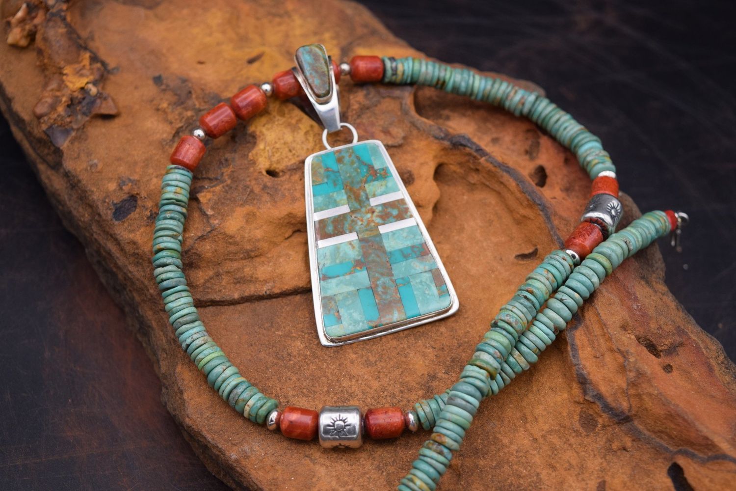 Red Coral &amp; Turquoise Necklace