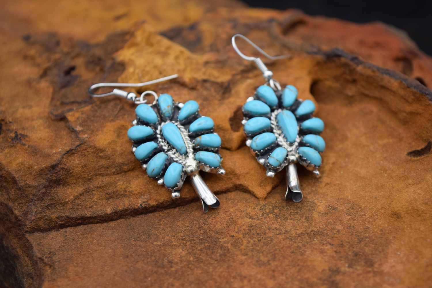 TURQUOISE ZUNI EARRINGS