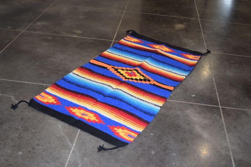 20&quot; X 40&quot; Saltillo Hawkeye Rug [Royal Blue/Black]