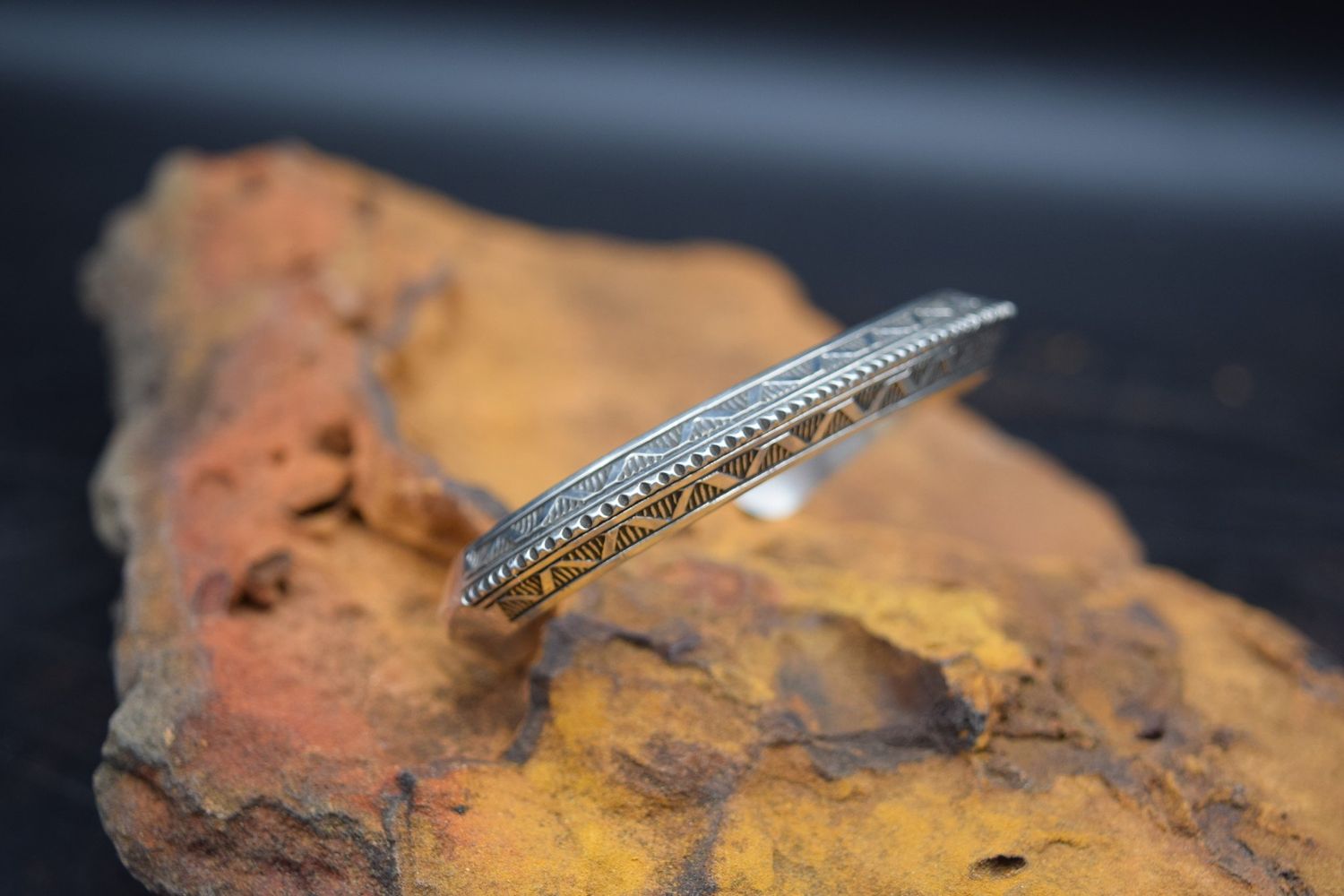 Wylie Secatero Silver Cuff [6.5&quot;], Color: Style A | Triangles