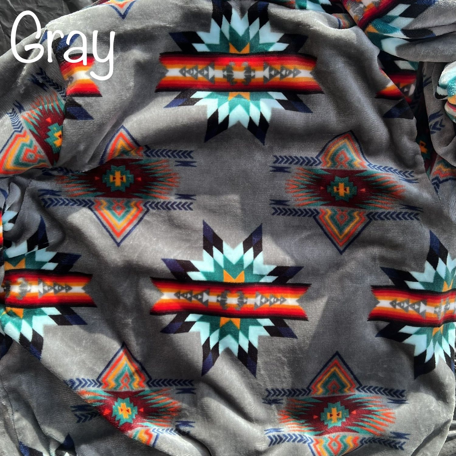 Luxury Plush Blanket Jacket, Color: Gray, Size: Large