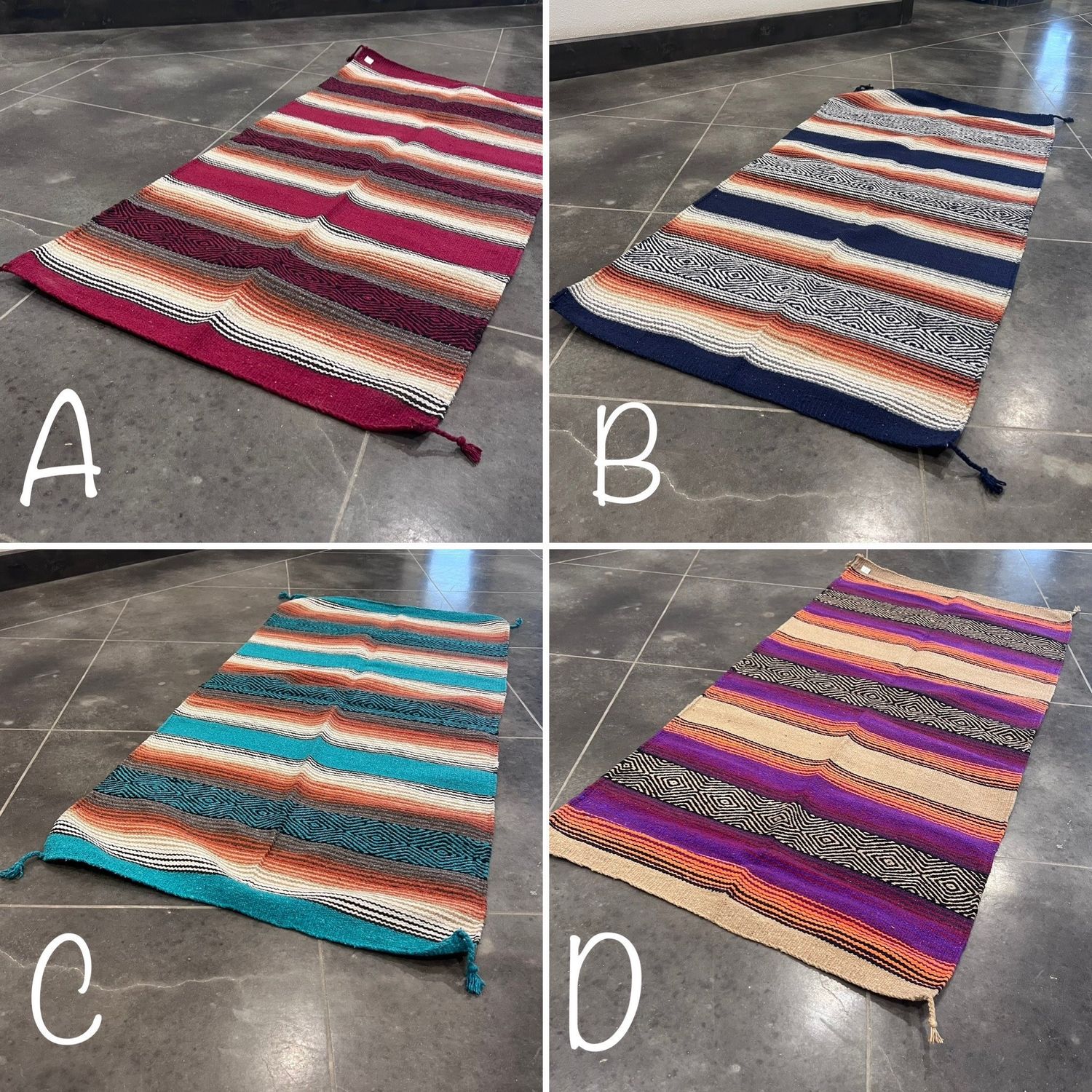 32&quot; X 64&quot; Saddle Blanket Rug, Color: A | Maroon