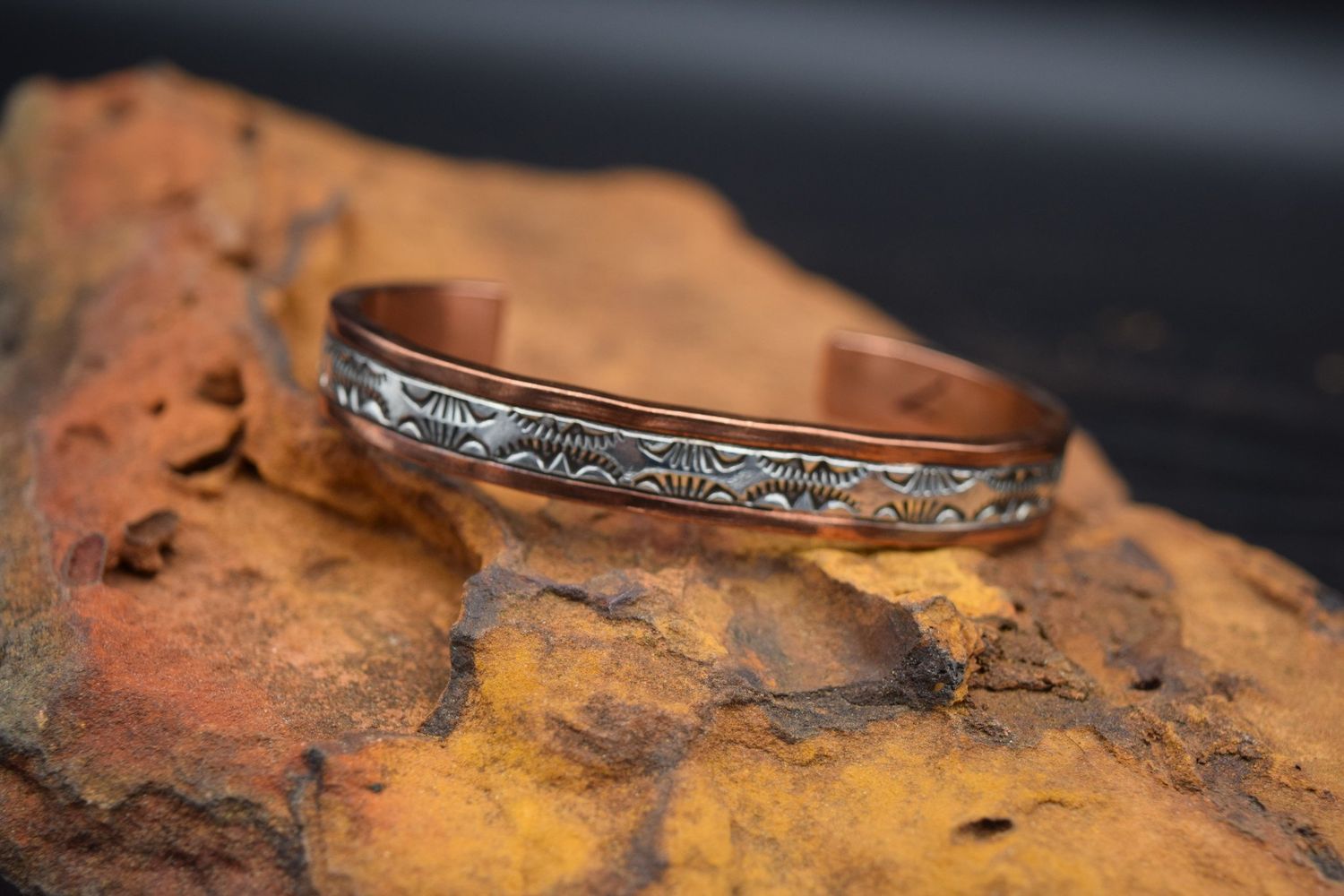 Wylie Secatero Copper &amp; Silver Cuff [7&quot;], Color: Style A | Half Circles