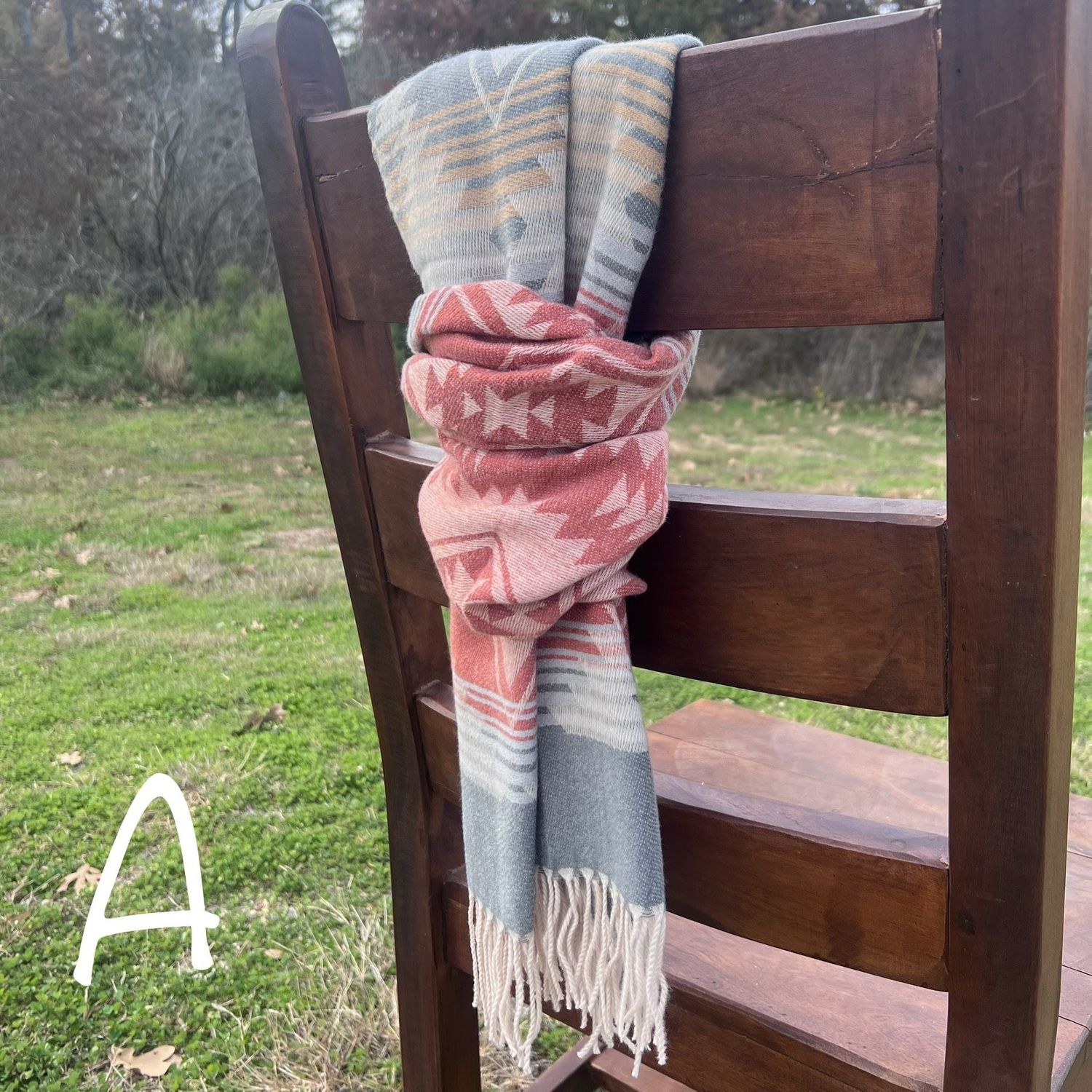 Soft Southwest Wrap, Color: A | Gray &amp; Rust