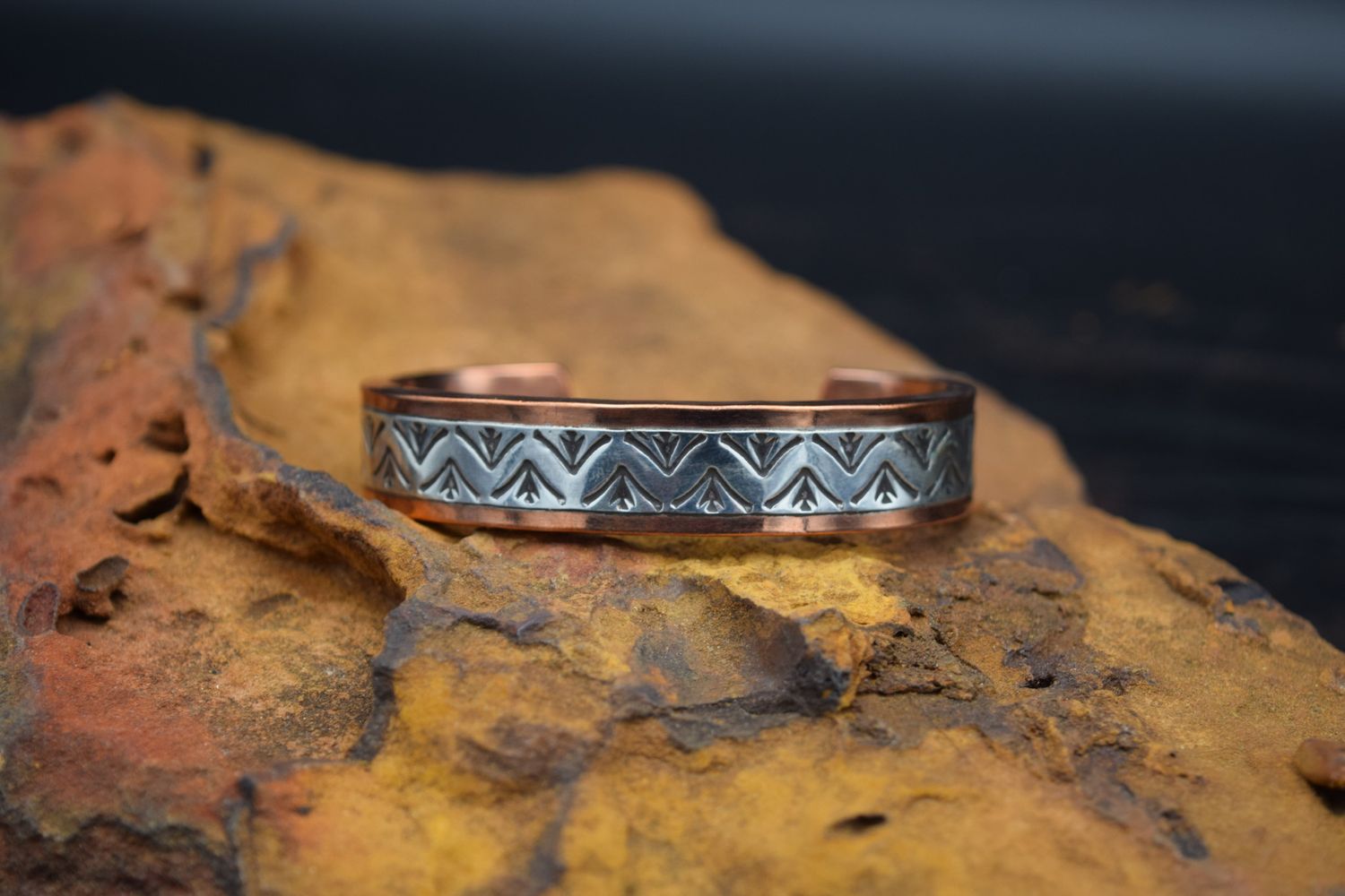 Wylie Secatero Copper Silver Cuff [6&quot;], Color: Style A | Triangles