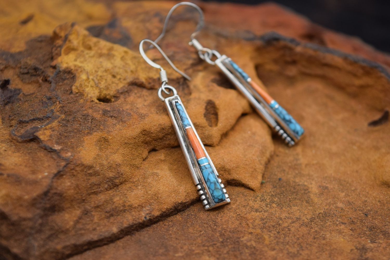 MINE 8 &amp; ORANGE SPINY EARRINGS