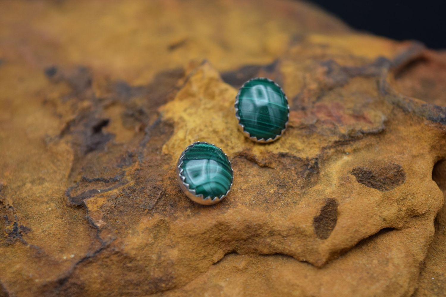 Green Post Earrings