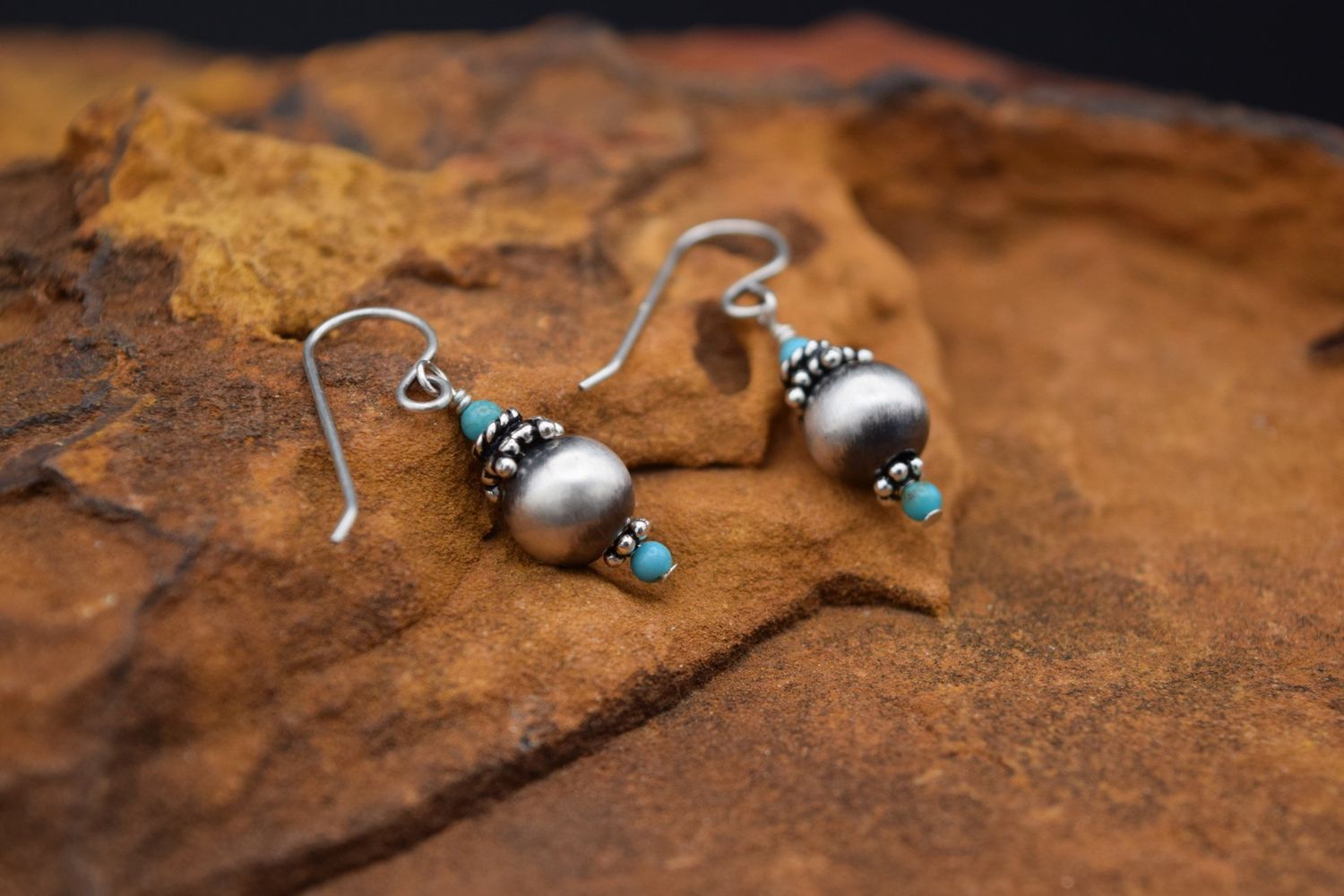 Navajo Pearl &amp; Turquoise Earrings