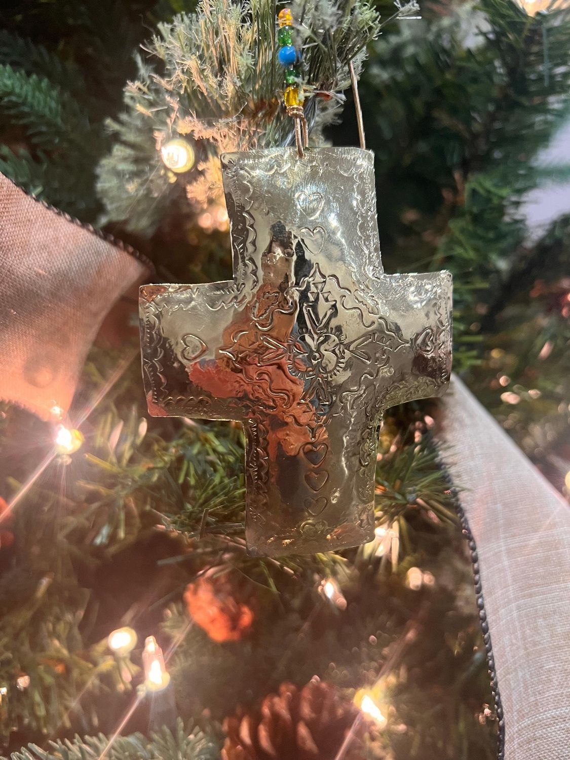 &quot;Cross&quot; Red Brass Ornament