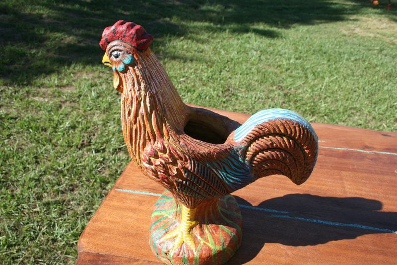 Ceramic Rooster Planter - Large