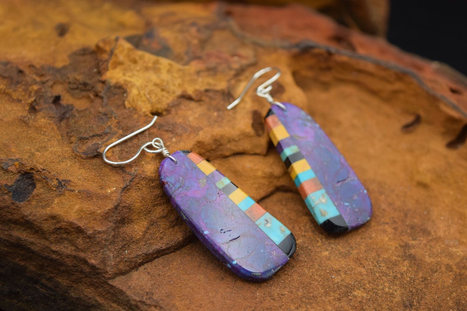 RON CHAVEZ PURPLE SLAB EARRINGS