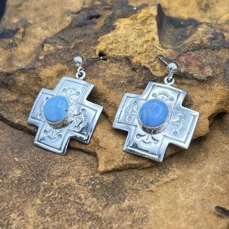 GOLDEN HILLS CROSS EARRINGS