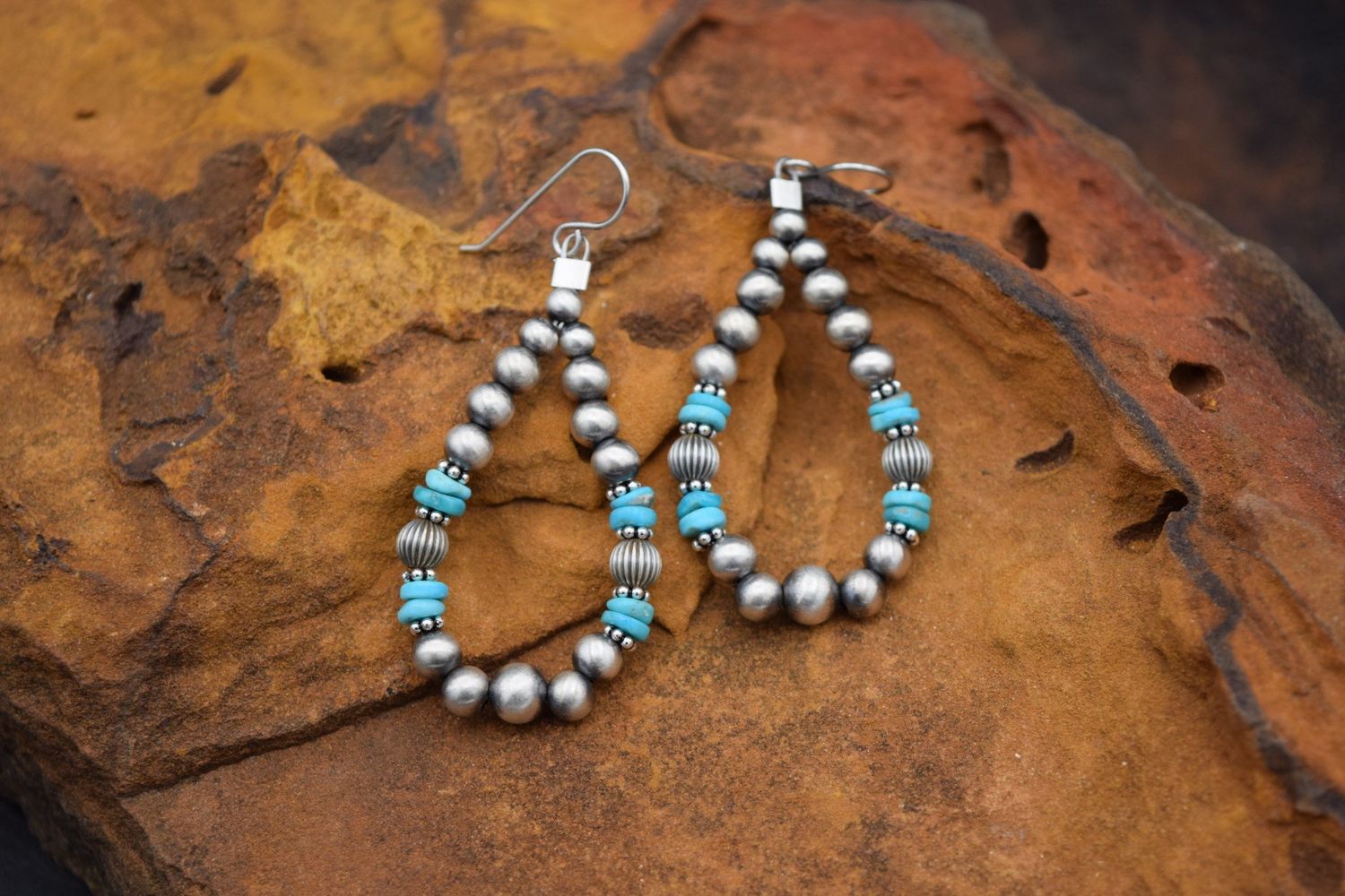 NAVAJO PEARL &amp; TURQUOISE EARRINGS