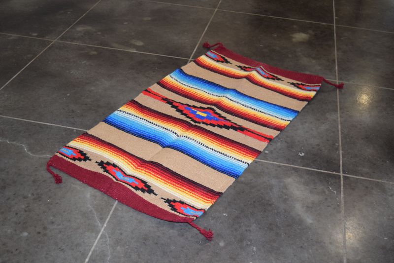 20&quot; X 40&quot; Saltillo Hawkeye Rug [Tan/Maroon]