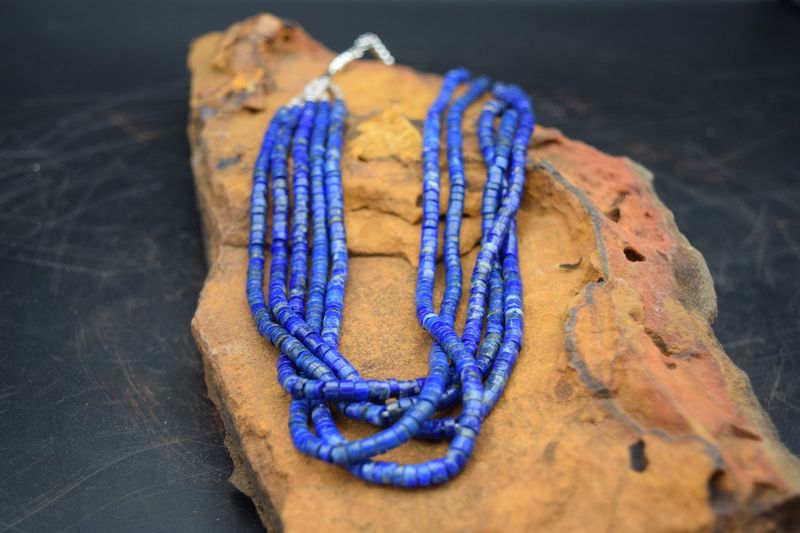 BLUE HESHI 4 STRAND NECKLACE