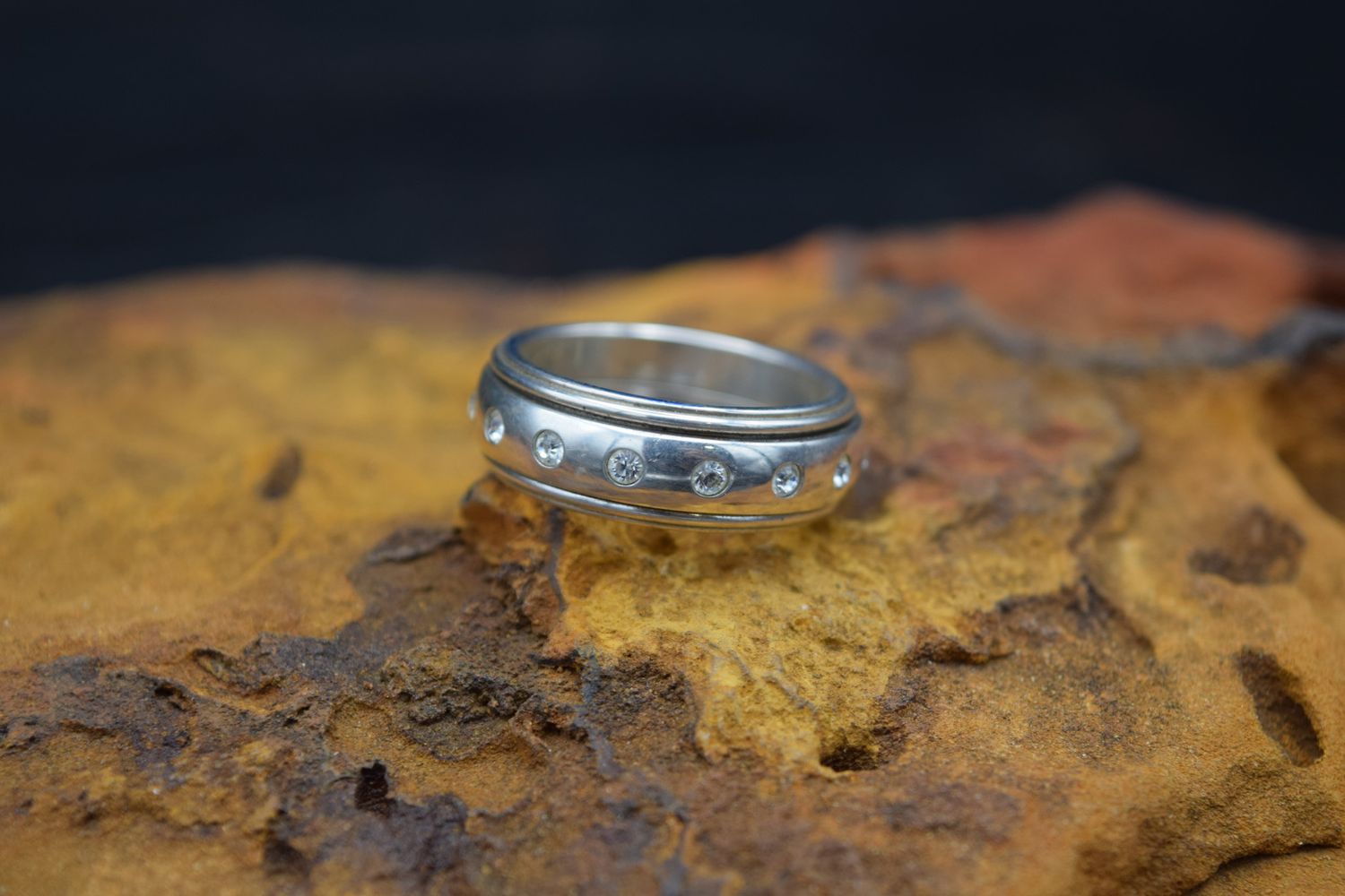 SILVER SPINNER RING [Size: 9]