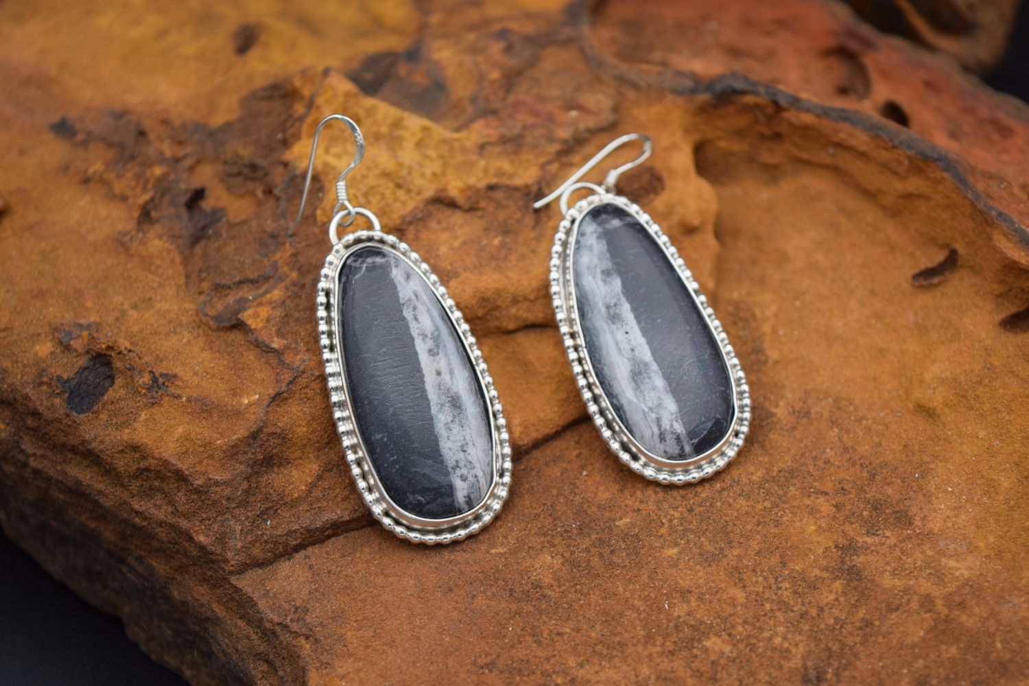 RLH GREY/BLACK EARRINGS