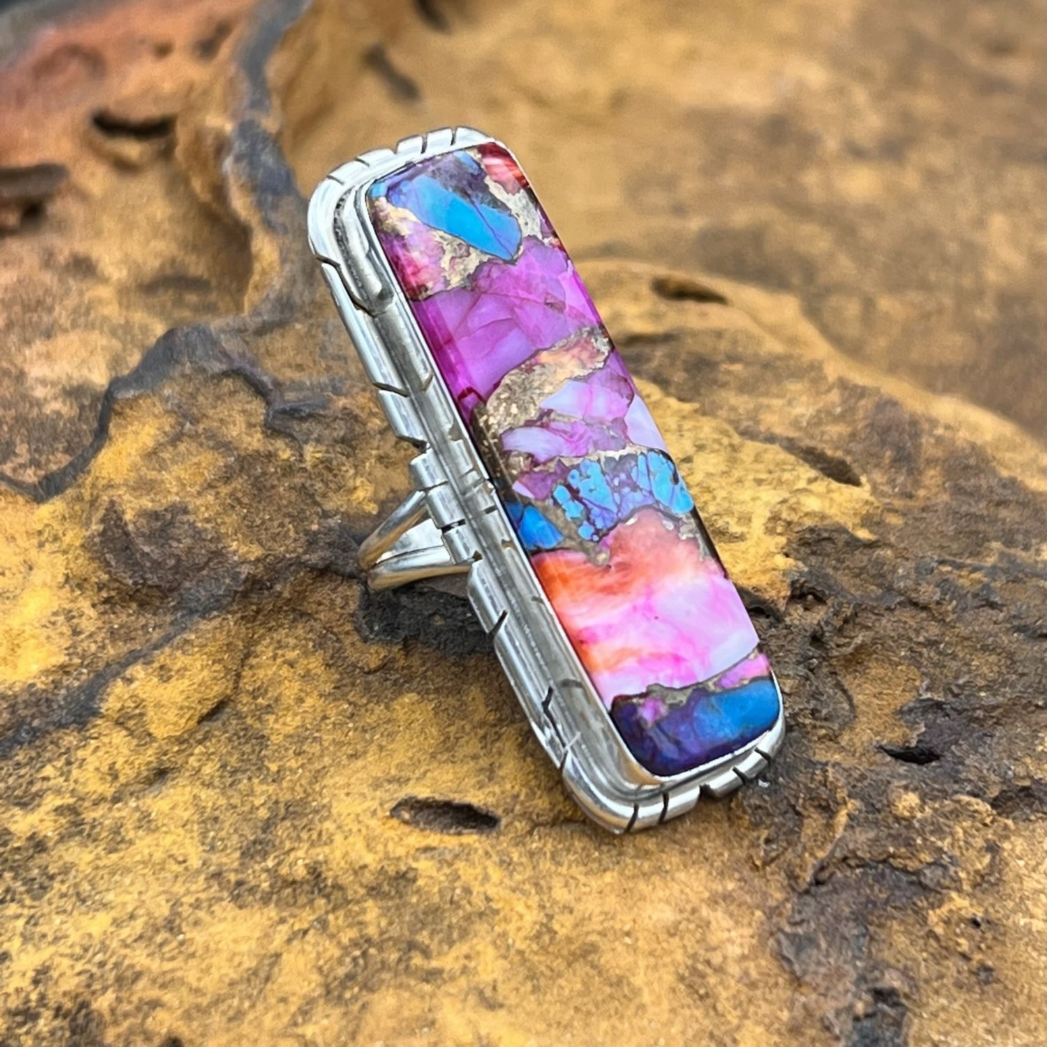 PINK MOJAVE BAR RING [Size: 6]
