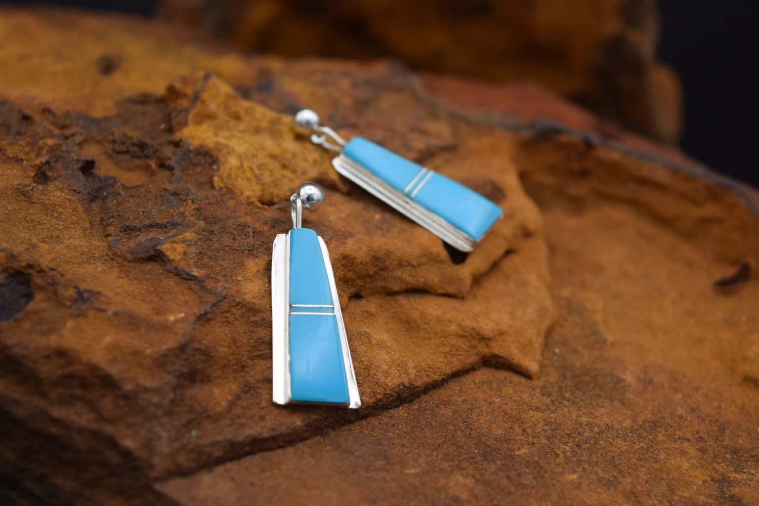 BP TURQUOISE &amp; SILVER EARRINGS