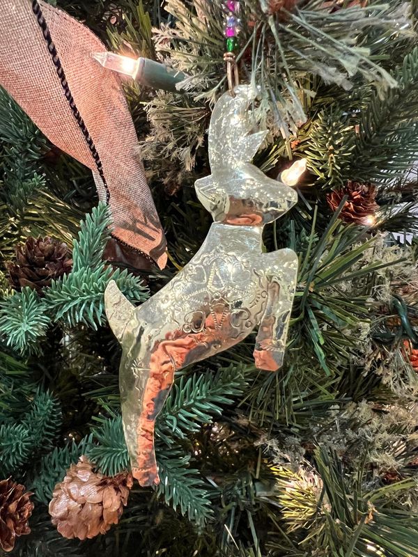 &quot;Reindeer&quot; Red Brass Ornament