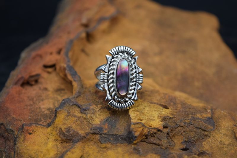 EDDIE SECATARO ABALONE RING [Size: 9]