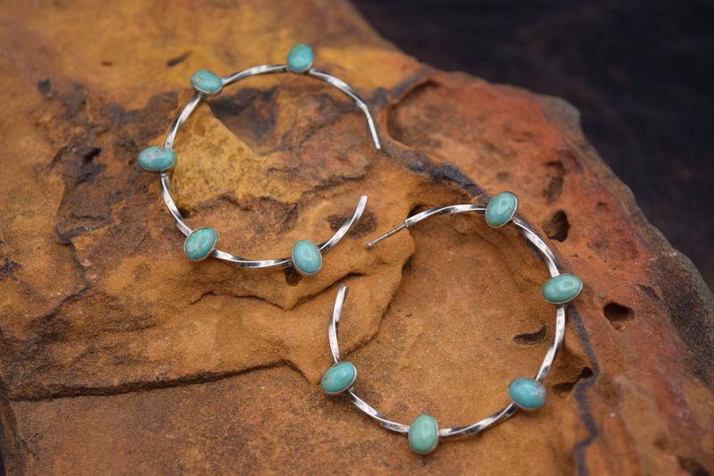 GREEN ROYSTON HOOP EARRINGS