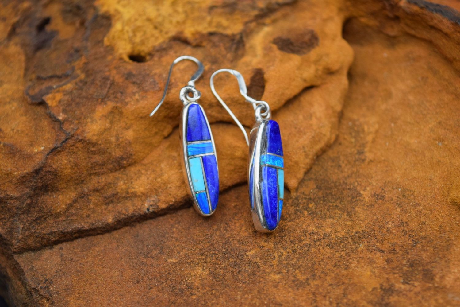 Lapis Pearl &amp; Turquoise Earrings